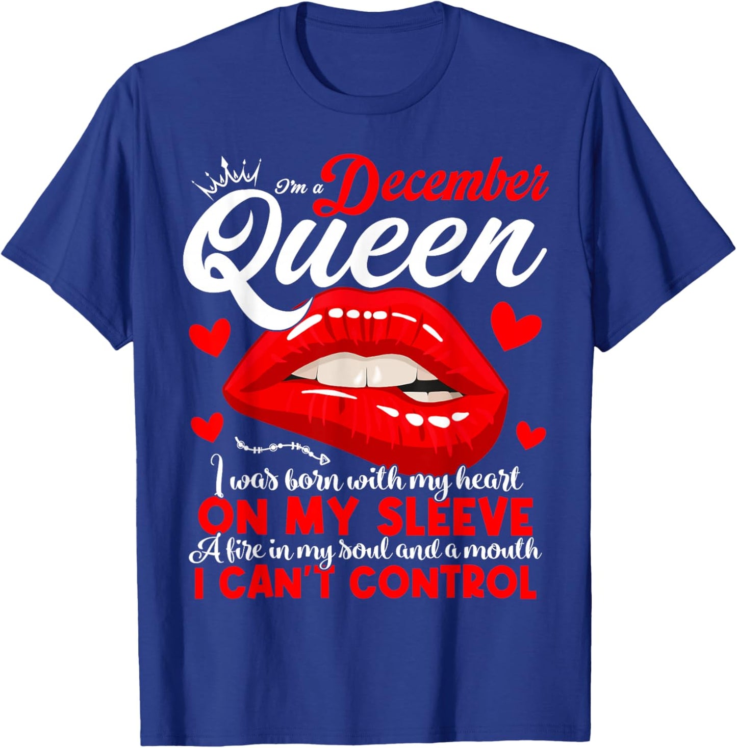 A Queen Was Born in December Women Girls December Birthday T-Shirt - T-Shirt | Royal