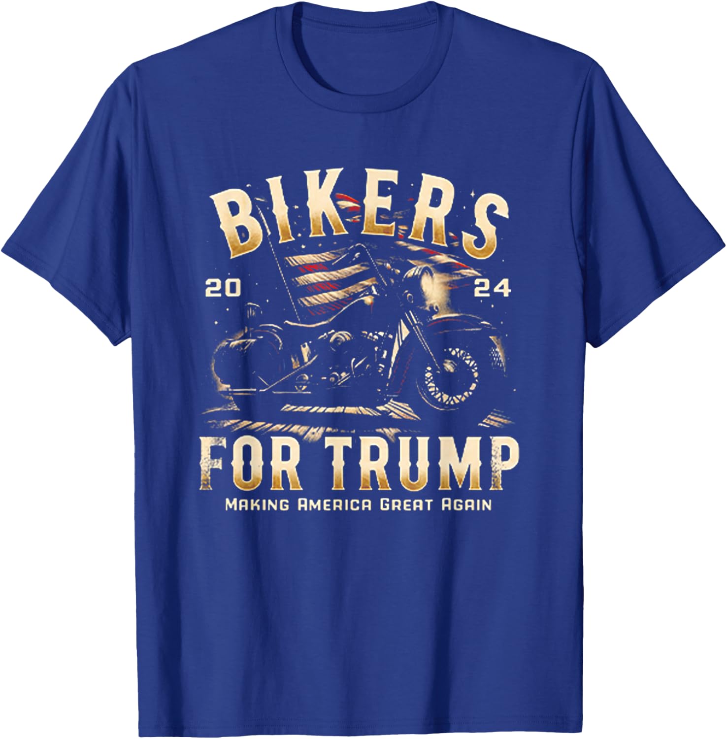 Biker For Trump 2024 T-Shirt - T-Shirt | Royal