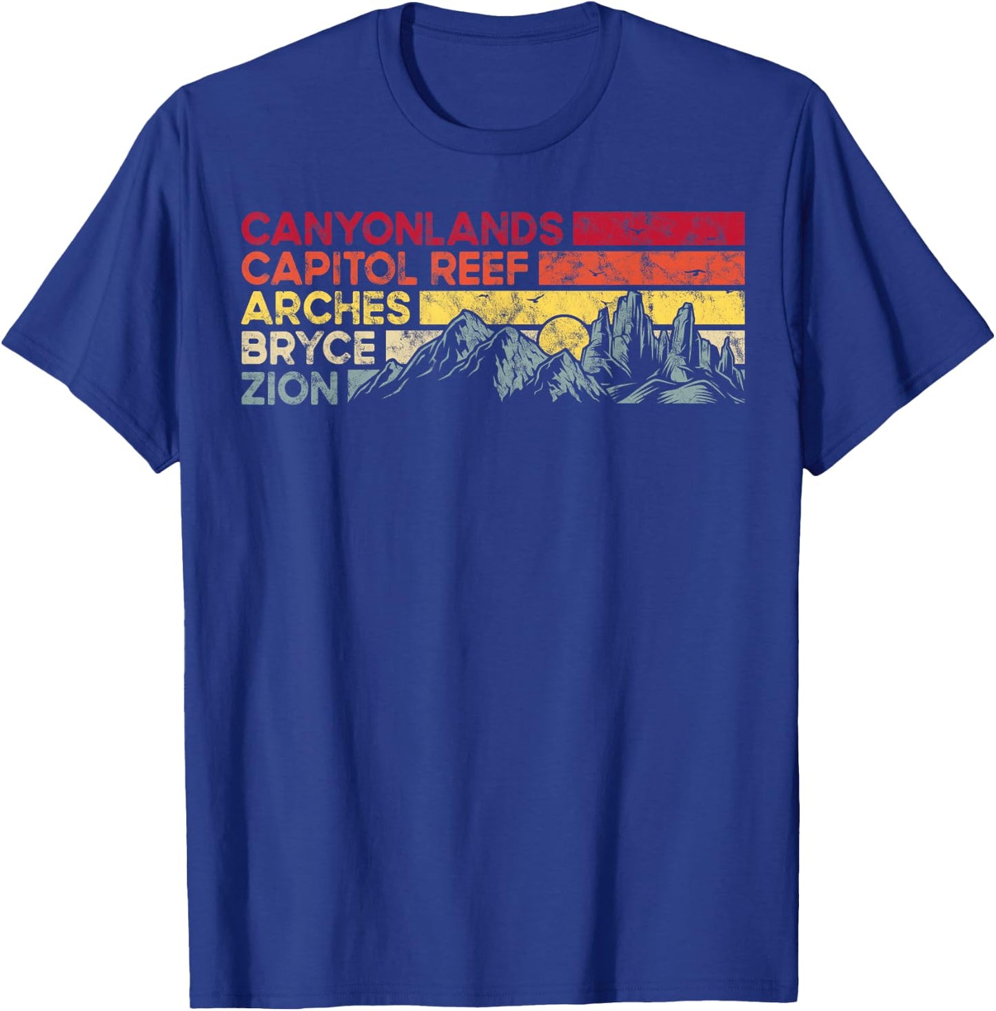 Vintage utah national parks Moab utah mighty five souvenir T-Shirt - T-Shirt | Royal