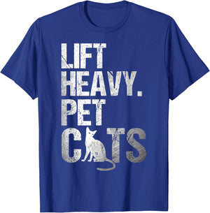 Funny Gym Cat Workout Lift Heavy Pet Cats T-Shirt - T-Shirt | Royal