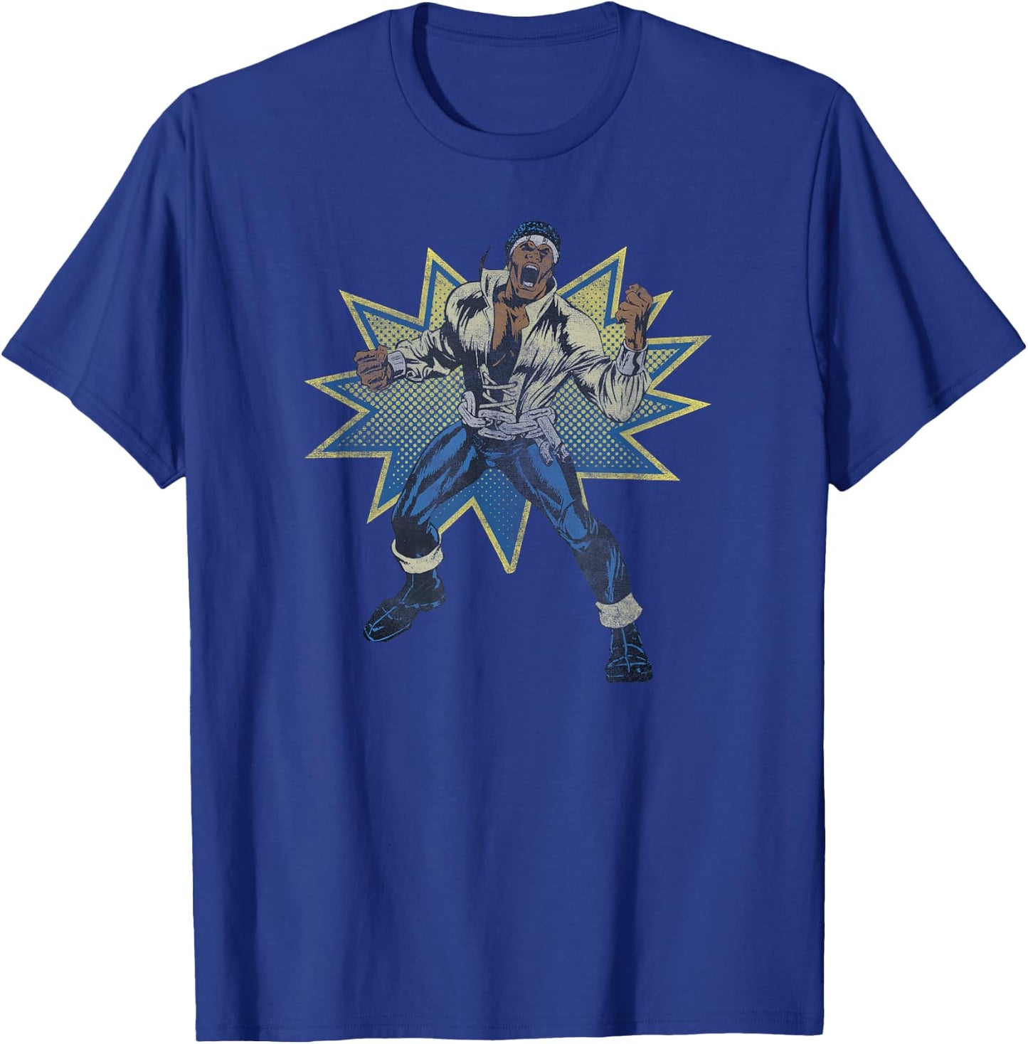 Marvel Luke Cage Vintage Comic Hero Action Shot T-Shirt - T-Shirt | Royal