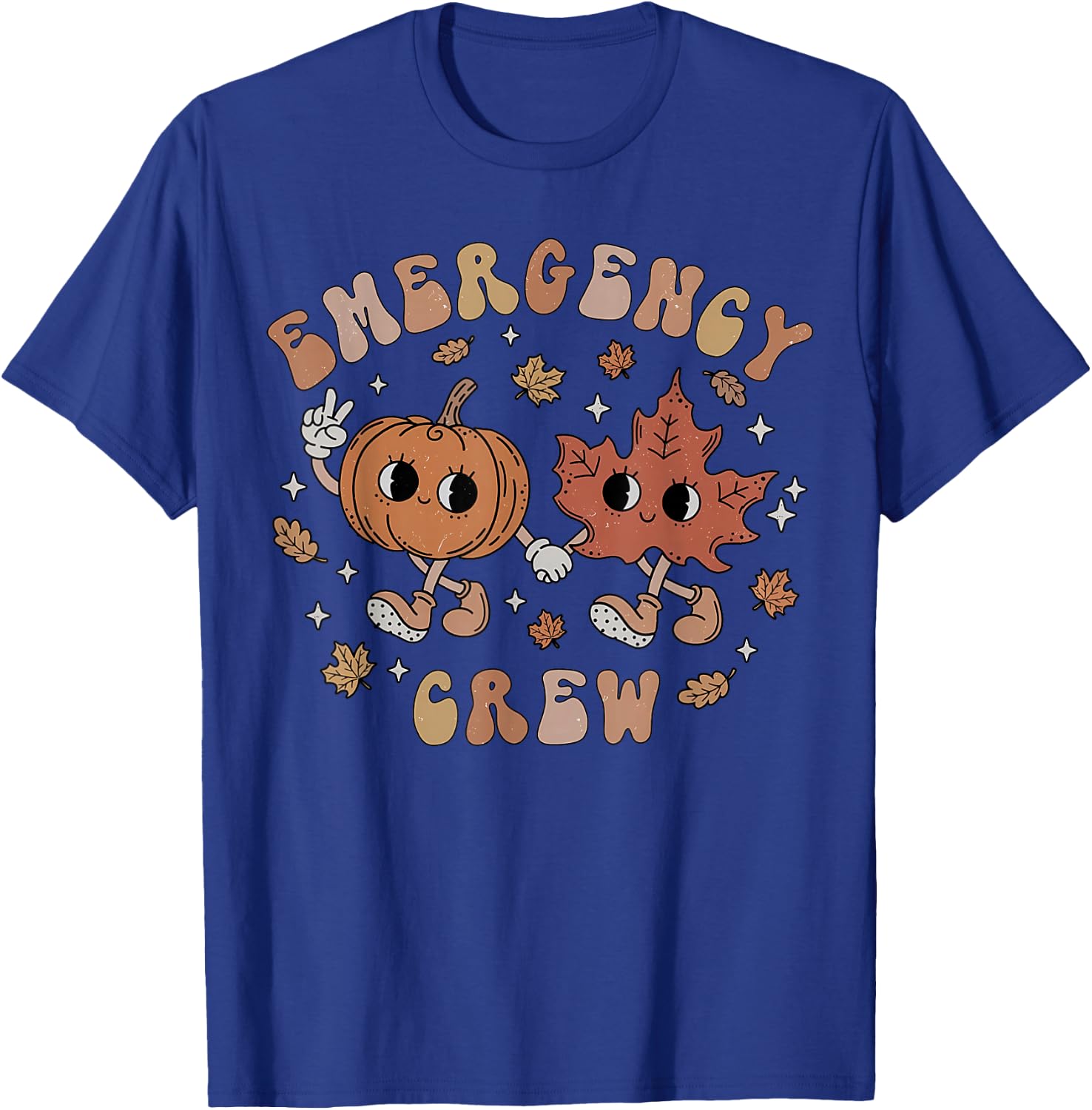Emergency Crew Fall Emergency Room Nurse Autumn Thanksgiving T-Shirt - T-Shirt | Royal