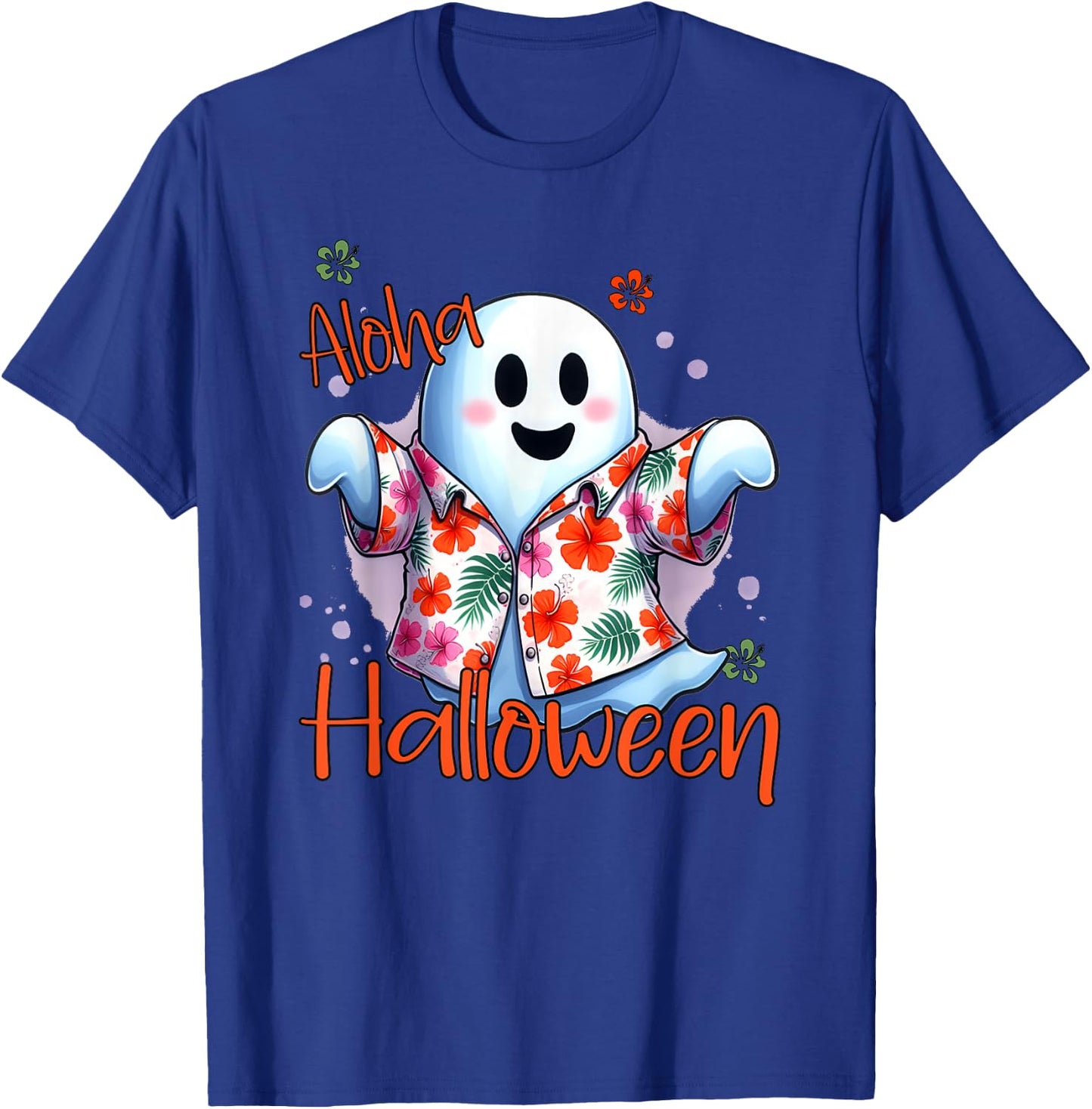 Aloha Halloween Ghost Funny Hawaiian T-Shirt - T-Shirt | Royal