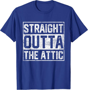 HVAC Tech Straight Outta Funny Attic HVAC Women Men T-Shirt - T-Shirt | Royal