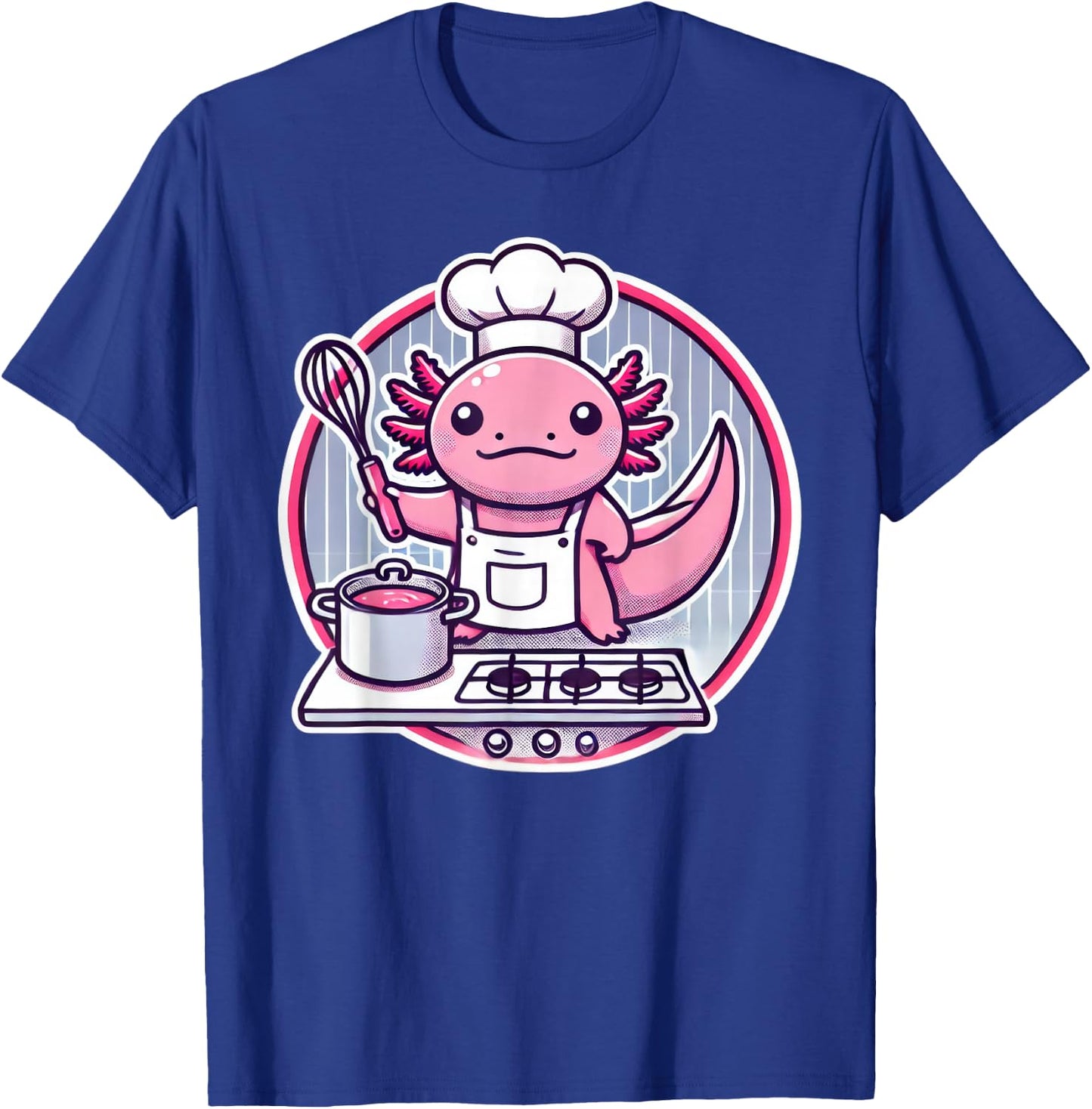 Cute Axolotl Chef Cooking T-Shirt - T-Shirt | Royal