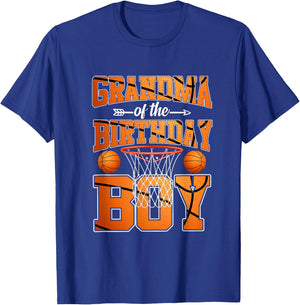 Basketball Grandma Of The Birthday Boy Basketball Birthday T-Shirt - T-Shirt | Royal