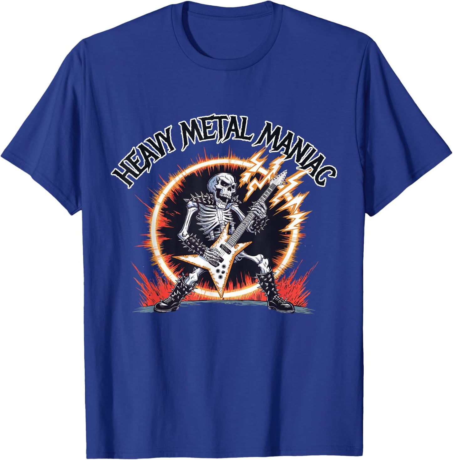 Black Death Rock Heavy Metal Music Goth Designs -Adults & -Kids Heavy Metal Maniac Black Small Short Sleeve T-Shirt - T-Shirt | Royal