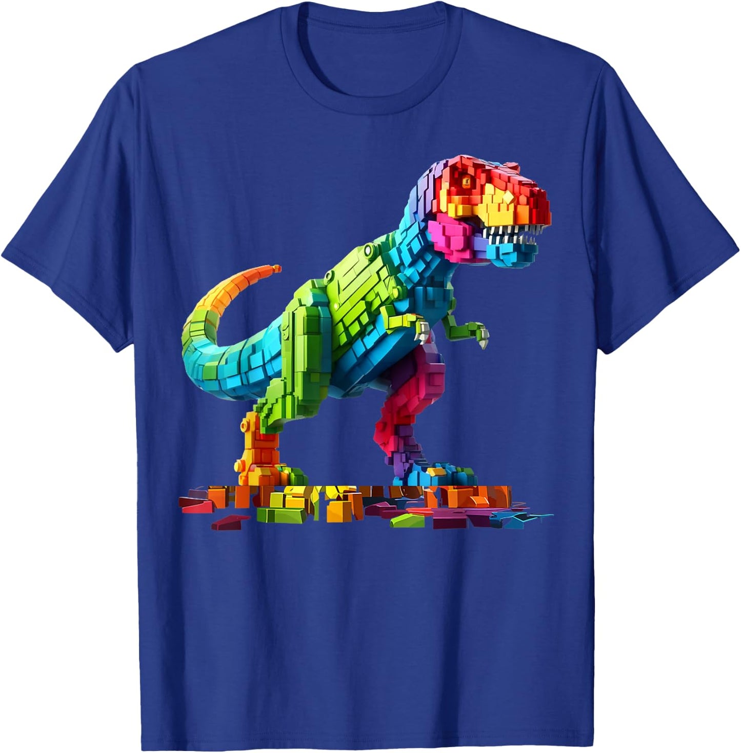 Master Builder Dinosaur Bricks Blocks Dino Toys Gifts T Rex T-Shirt - T-Shirt | Royal