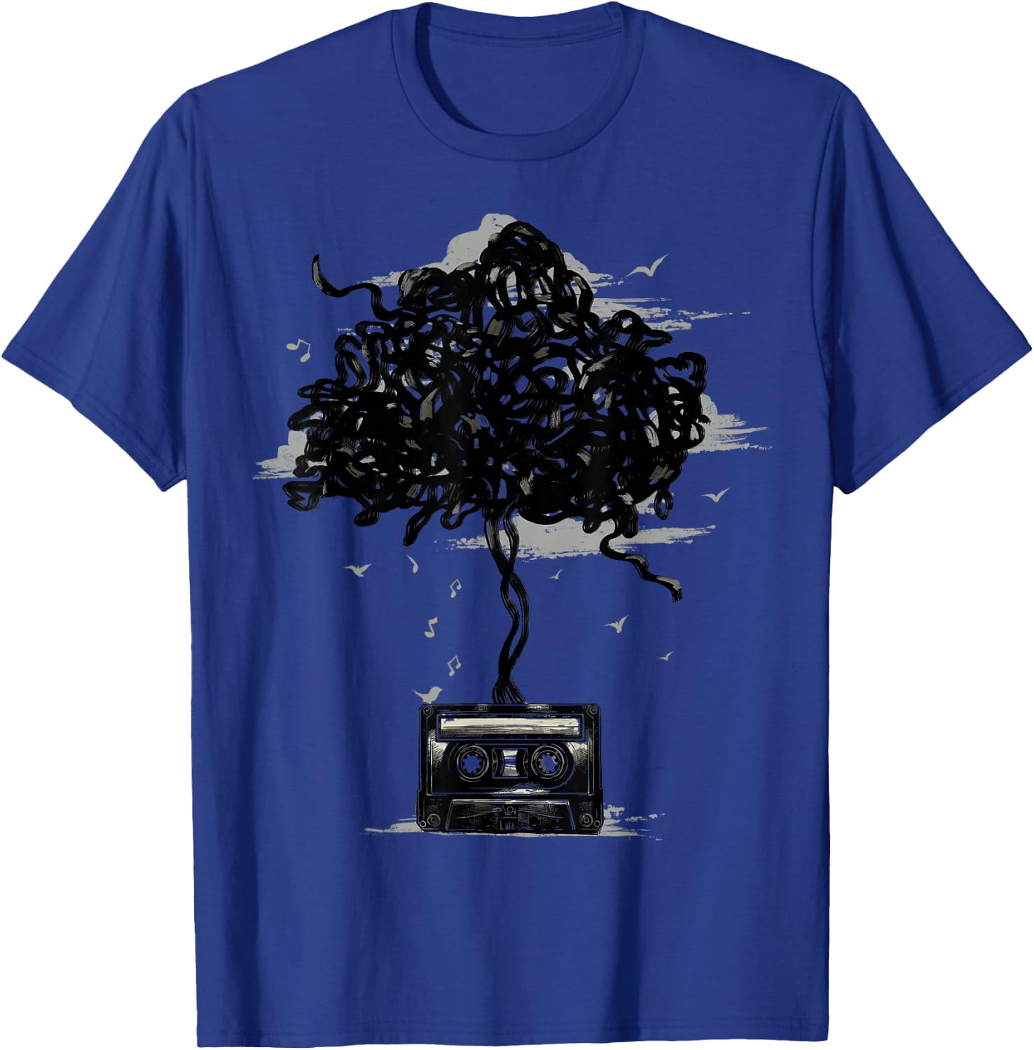 Cassette Tape Shirt 80s Cassette Tree Nature Radio Music T-Shirt - T-Shirt | Royal