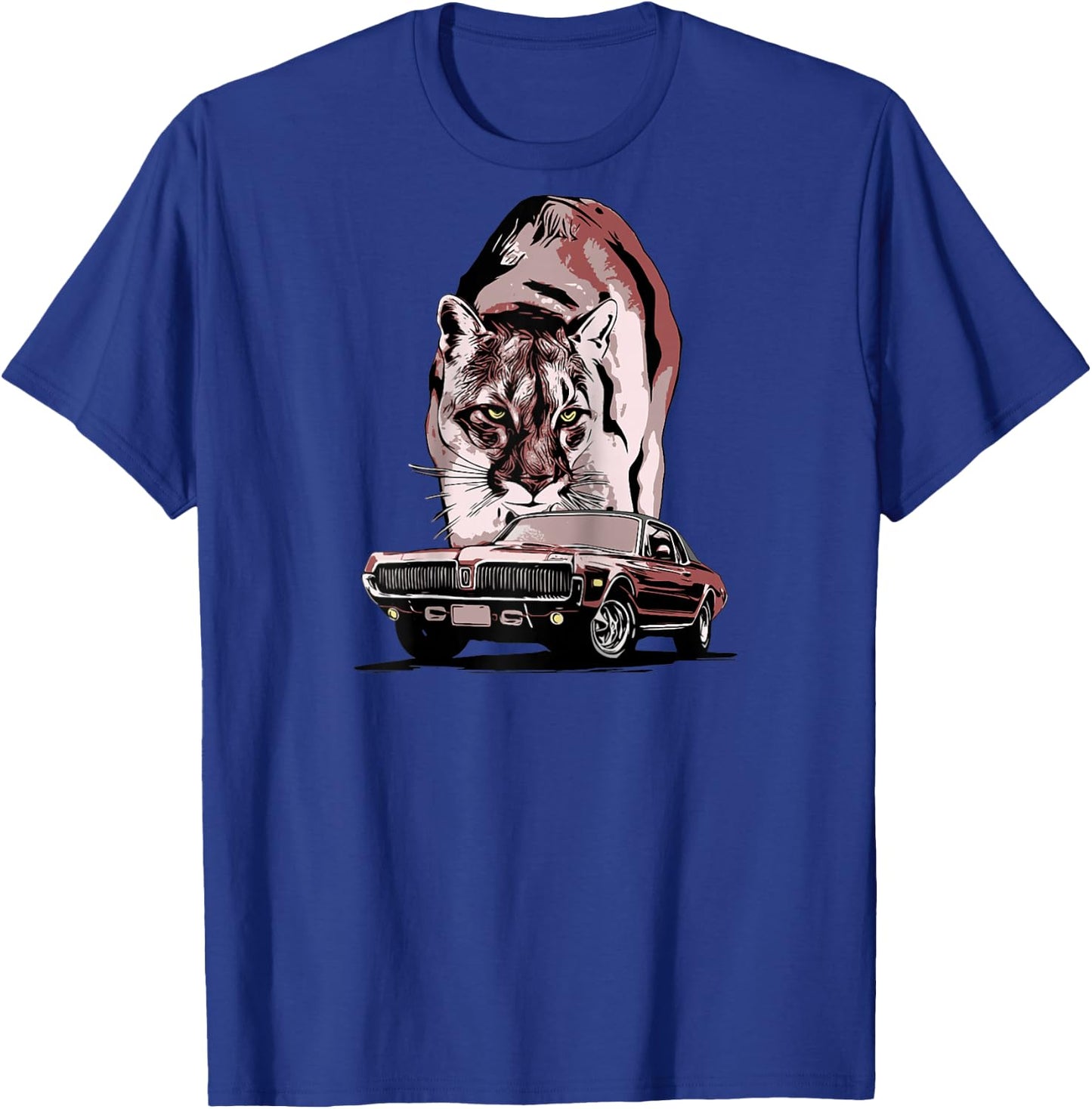 1968 67 68 69 Mercury classic Cougar Vinatge cars Raglan Baseball T-Shirt - T-Shirt | Royal