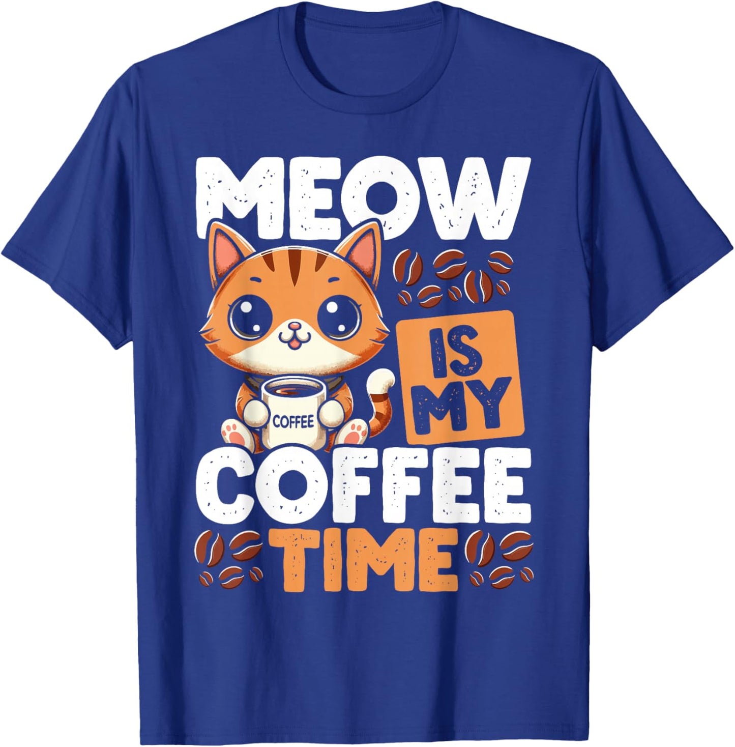 Coffee Cat for Cat Lover Funny Graphic Design Coffee Lover T-Shirt - T-Shirt | Royal