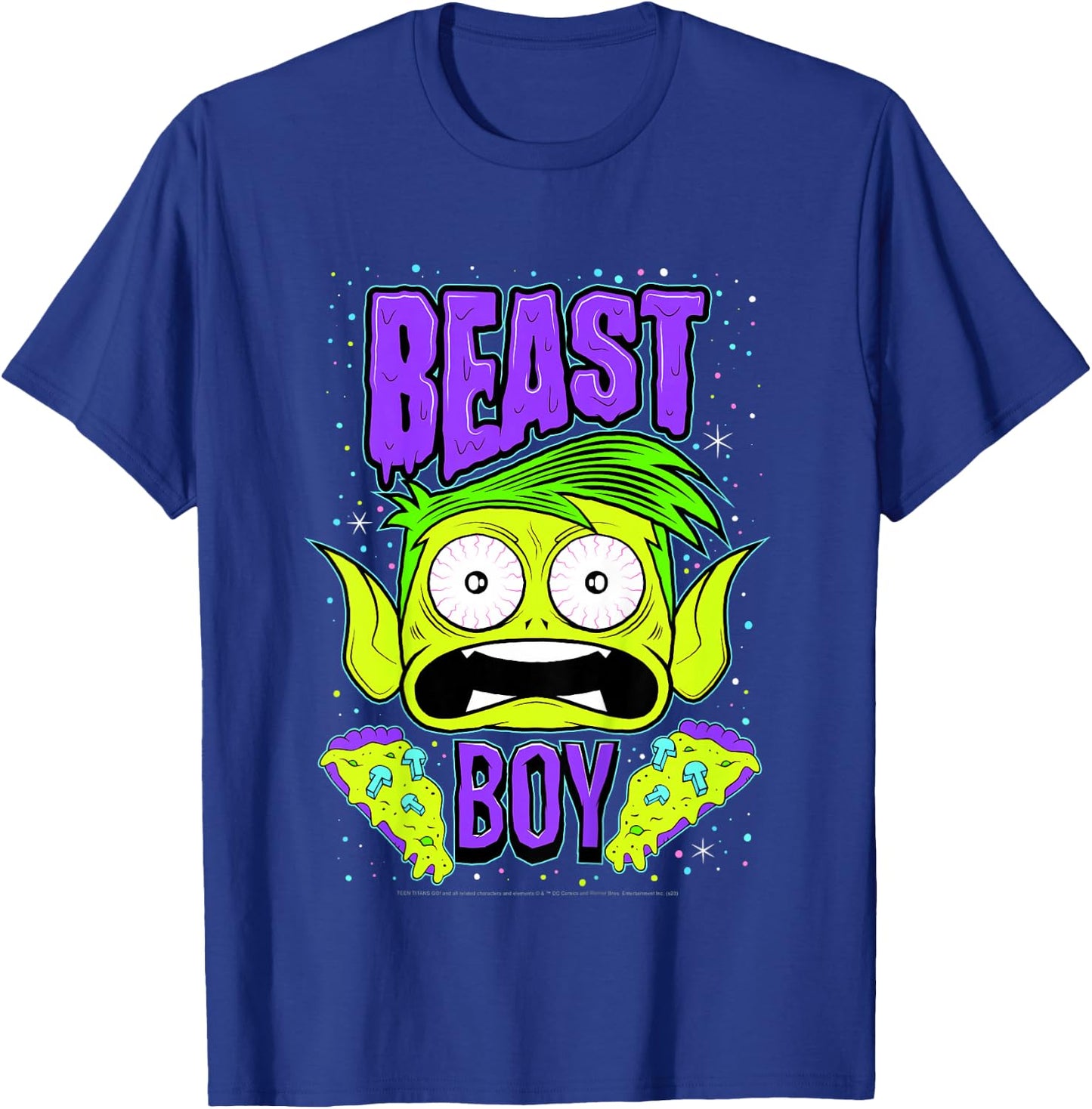 Kids DC Comics Teen Titans Go! Beast Boy Pizza Portrait T-Shirt - T-Shirt | Royal