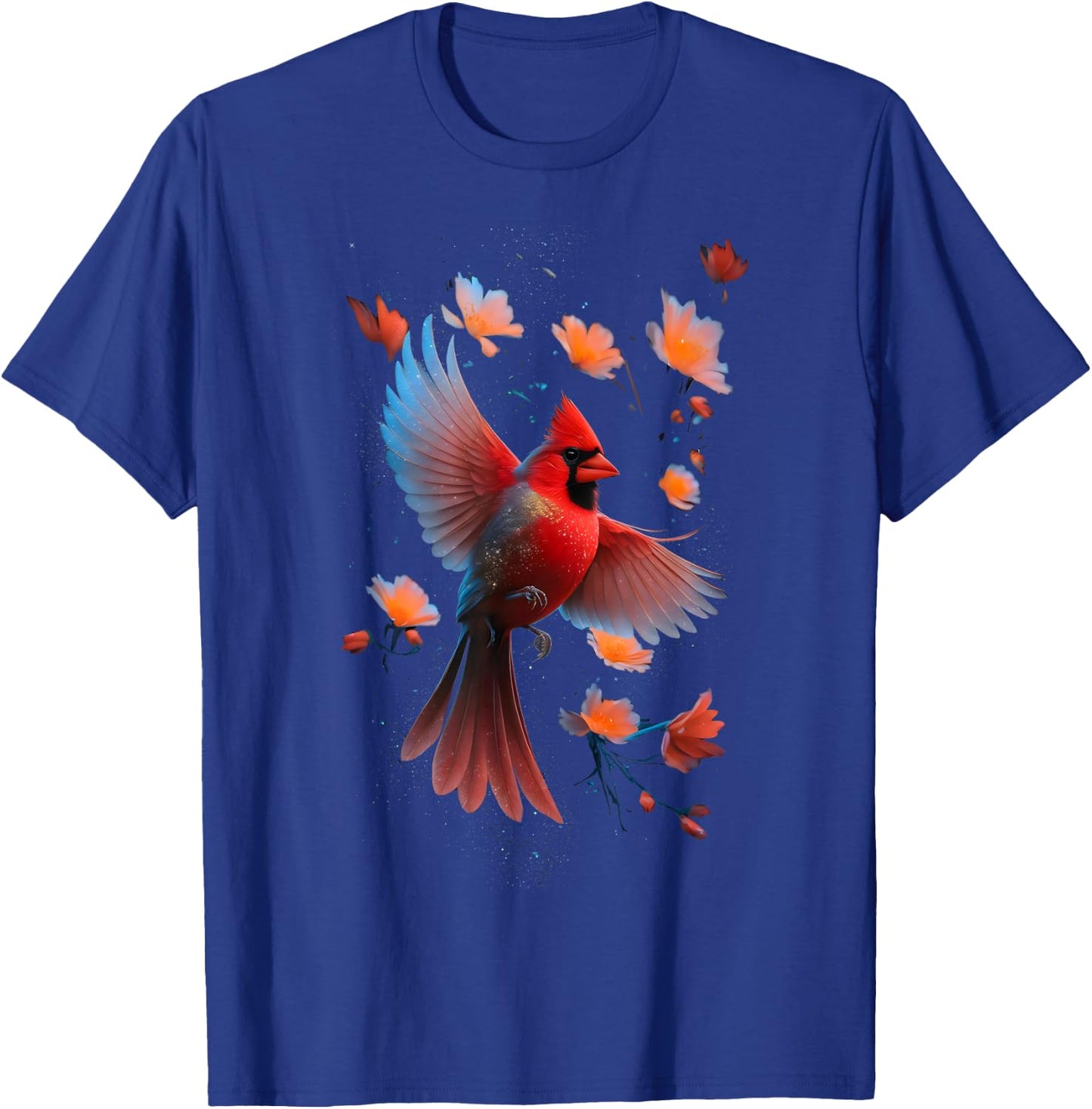 Cute Red Cardinal Bird Lovers Birdwatching Birding Vintage T-Shirt - T-Shirt | Royal