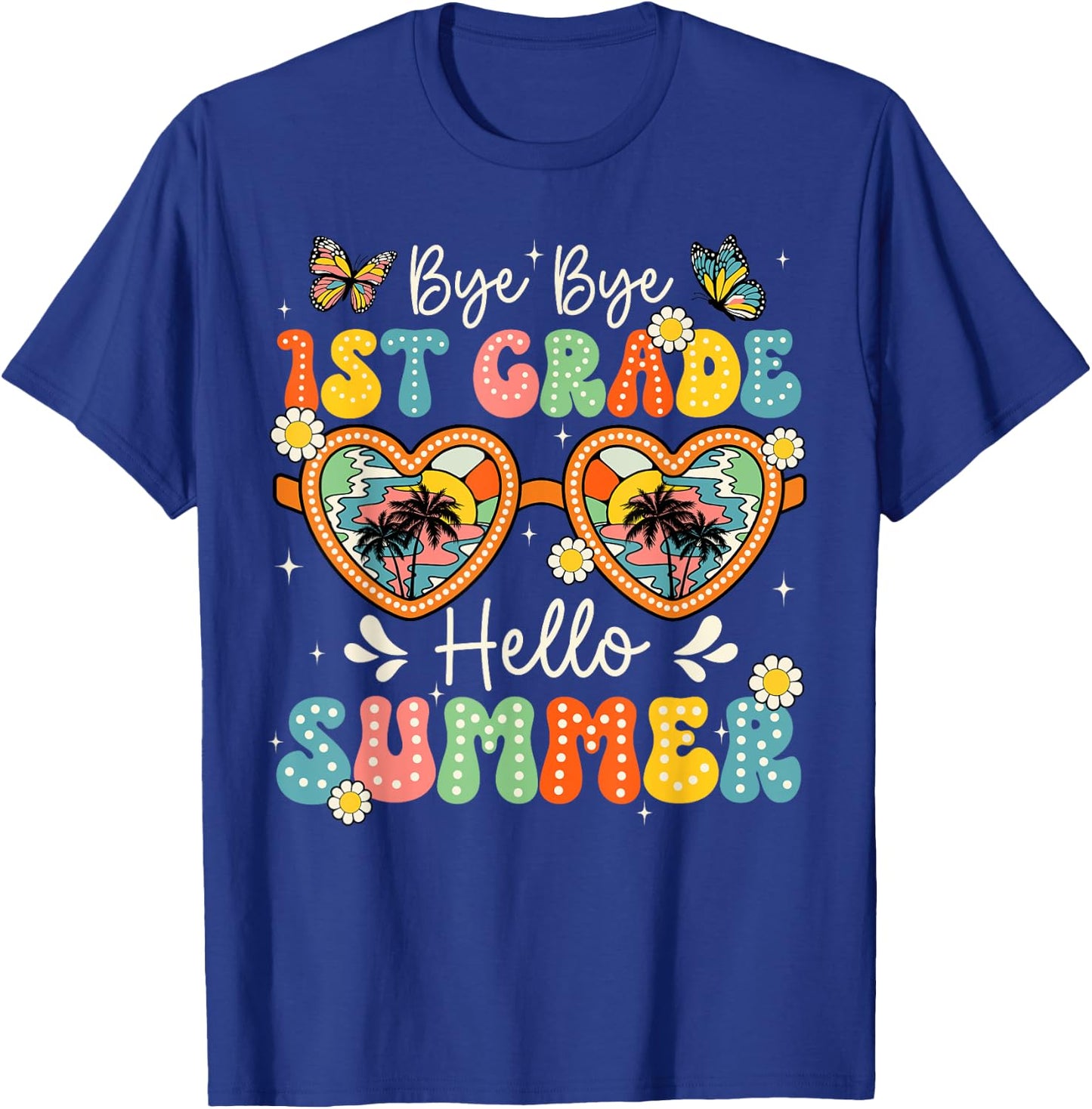 Goodbye 1st Grade Hello Summer Last Day Of School Boys Kids T-Shirt - T-Shirt | Royal