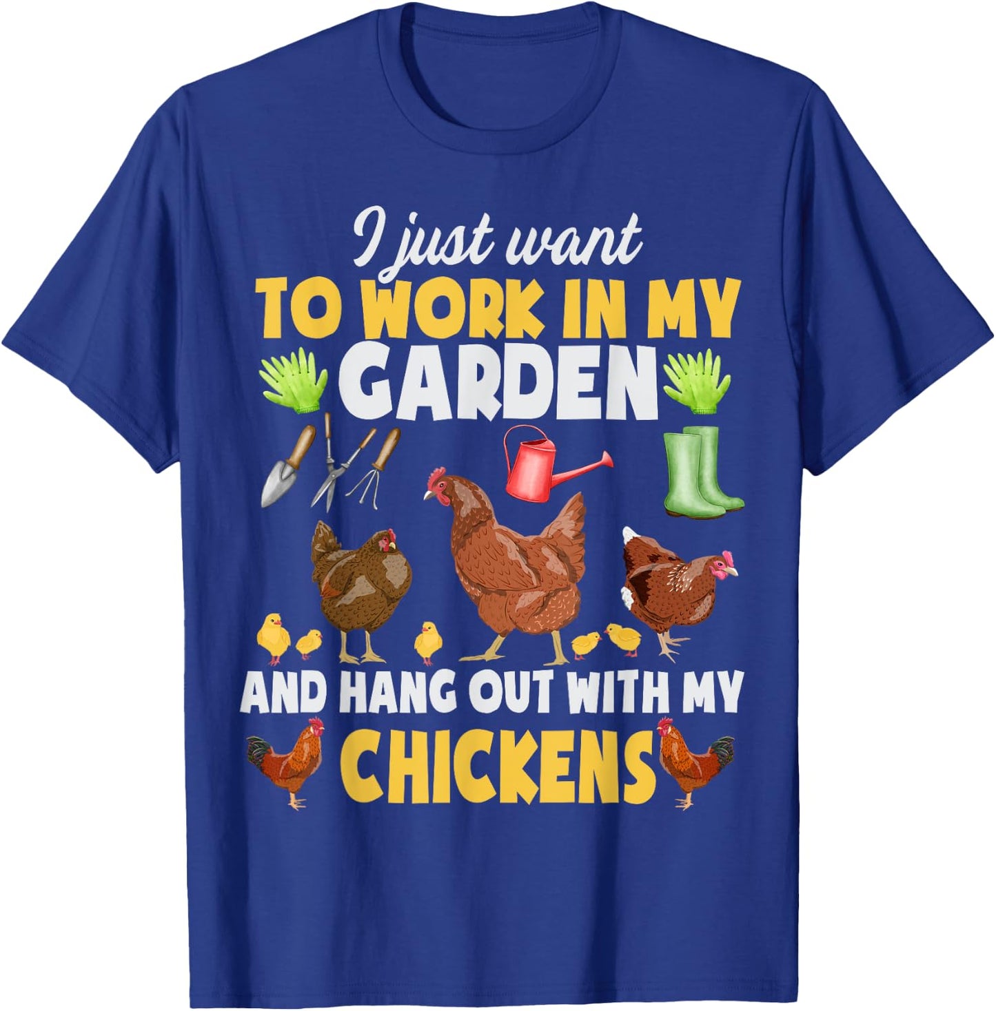 Chicken Animal Farm Garden For Farmer, Men, Women, Gardening T-Shirt - T-Shirt | Royal