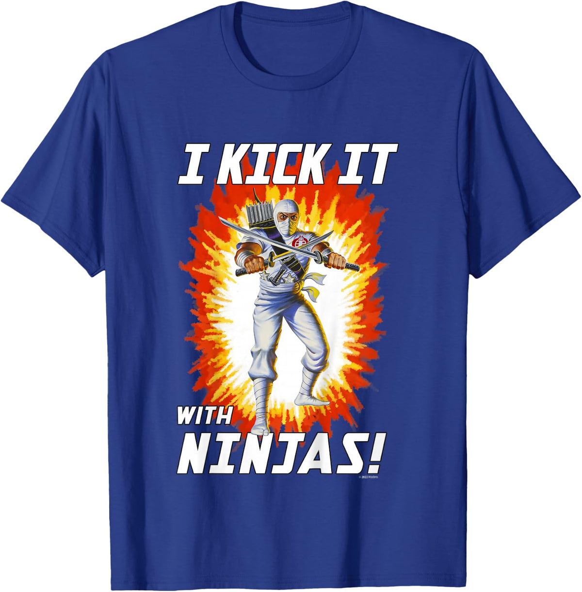 Kids G.I. Joe I Kick It With Ninjas Storm Shadow Action Poster T-Shirt - T-Shirt | Royal
