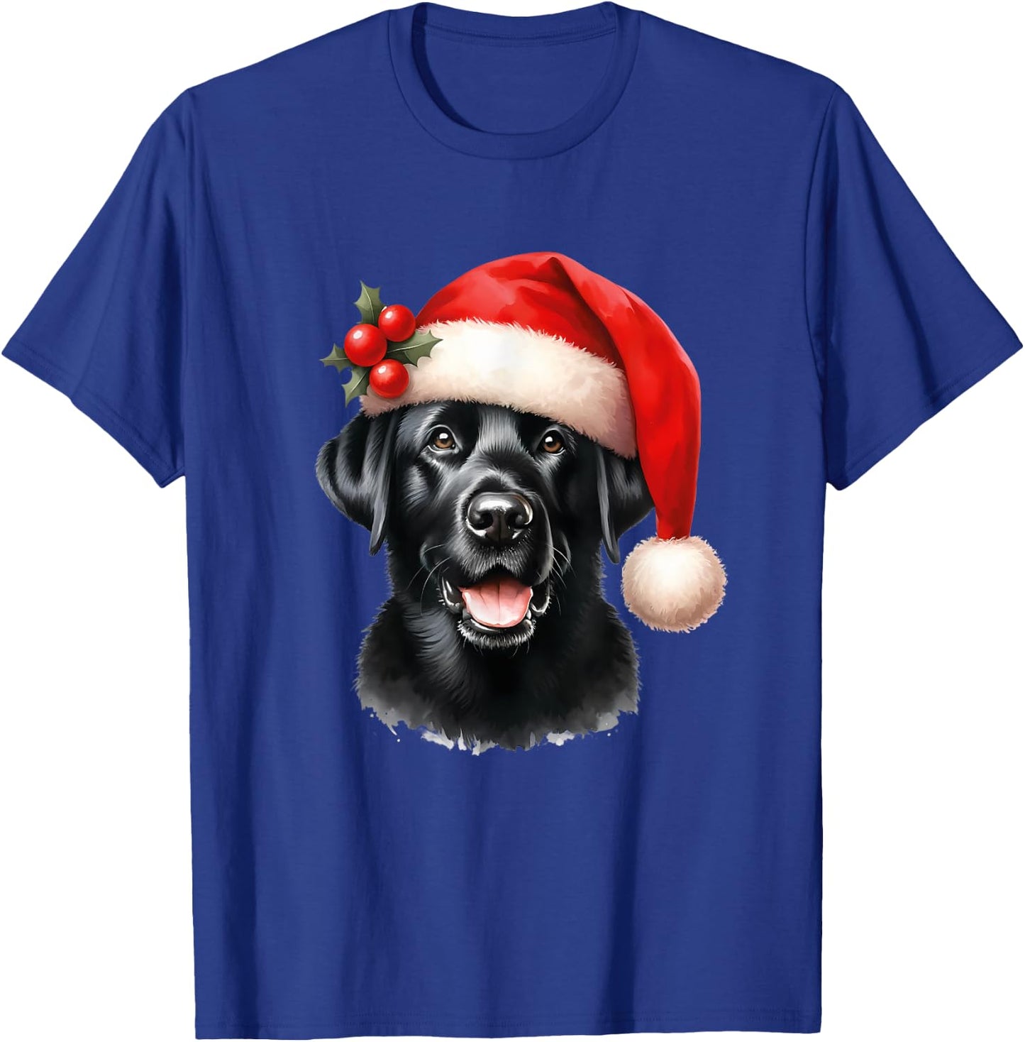 Dog Black Labrador Retriever Christmas T-Shirt - T-Shirt | Royal