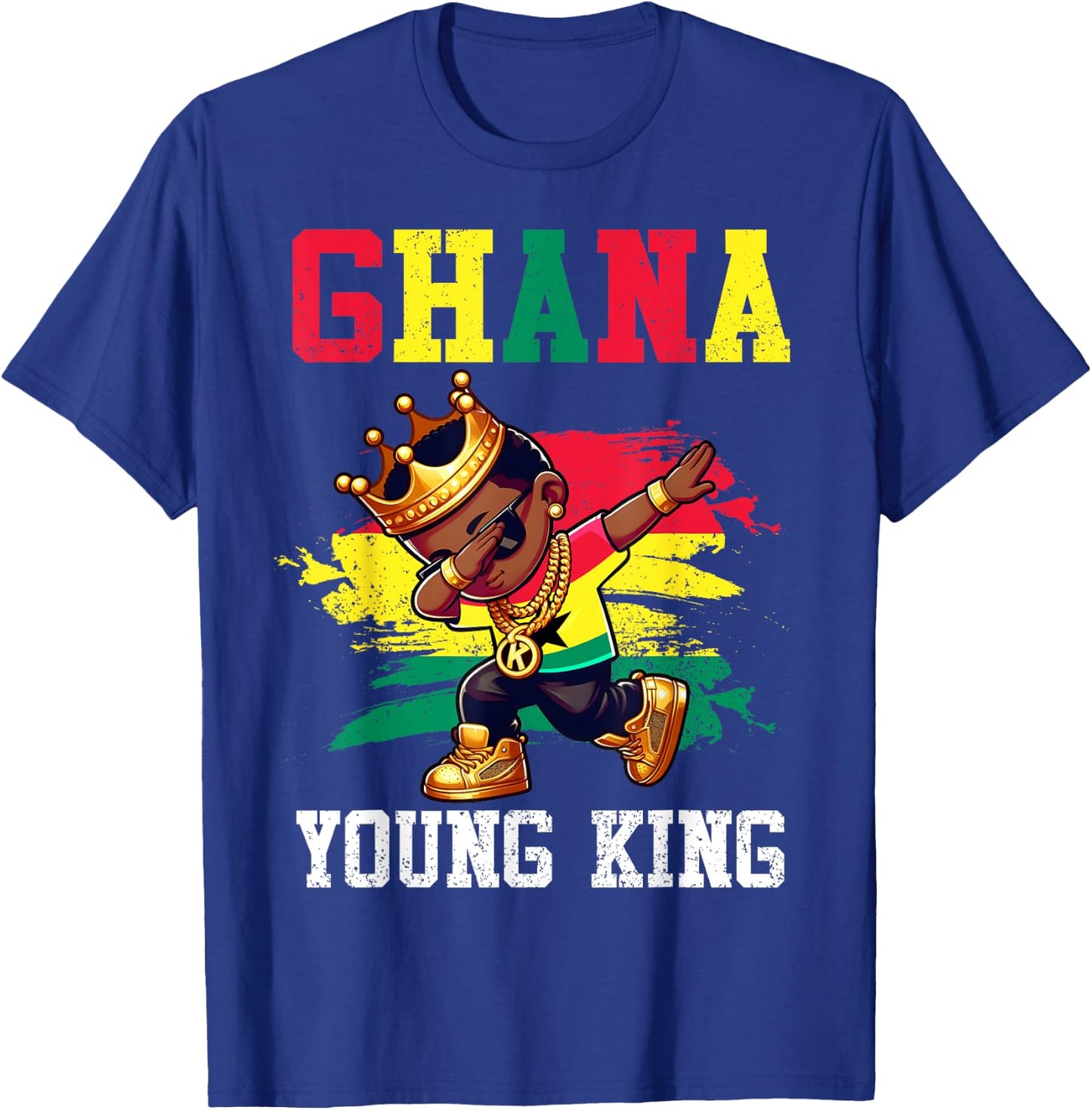 Ghana Young King Ghanaian Boy African Proud Ghanaian Flag T-Shirt - T-Shirt | Royal