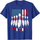 American Flag Patriotic Bowling T-Shirt - T-Shirt | Royal
