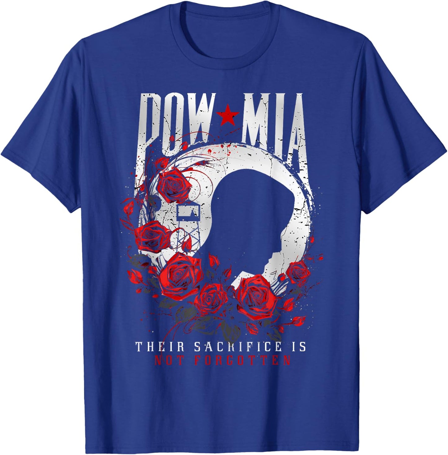 POW/MIA Red Rose T-Shirt - T-Shirt | Royal