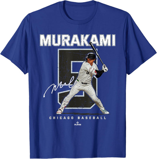 Number and Portrait Munetaka Murakami Chicago Baseball MLBPA T-Shirt - T-Shirt | Royal
