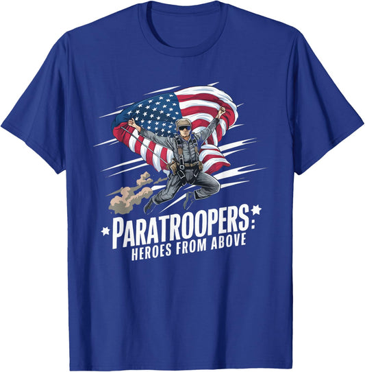Airborne Paratrooper Military Soldier Parachute T-Shirt - T-Shirt | Royal