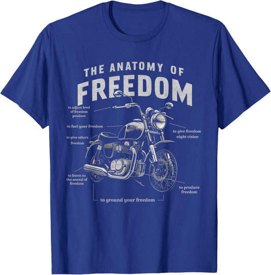 The Anatomy of Freedom Bike Motorcycle Lover Sport Bikes T-Shirt - T-Shirt | Royal