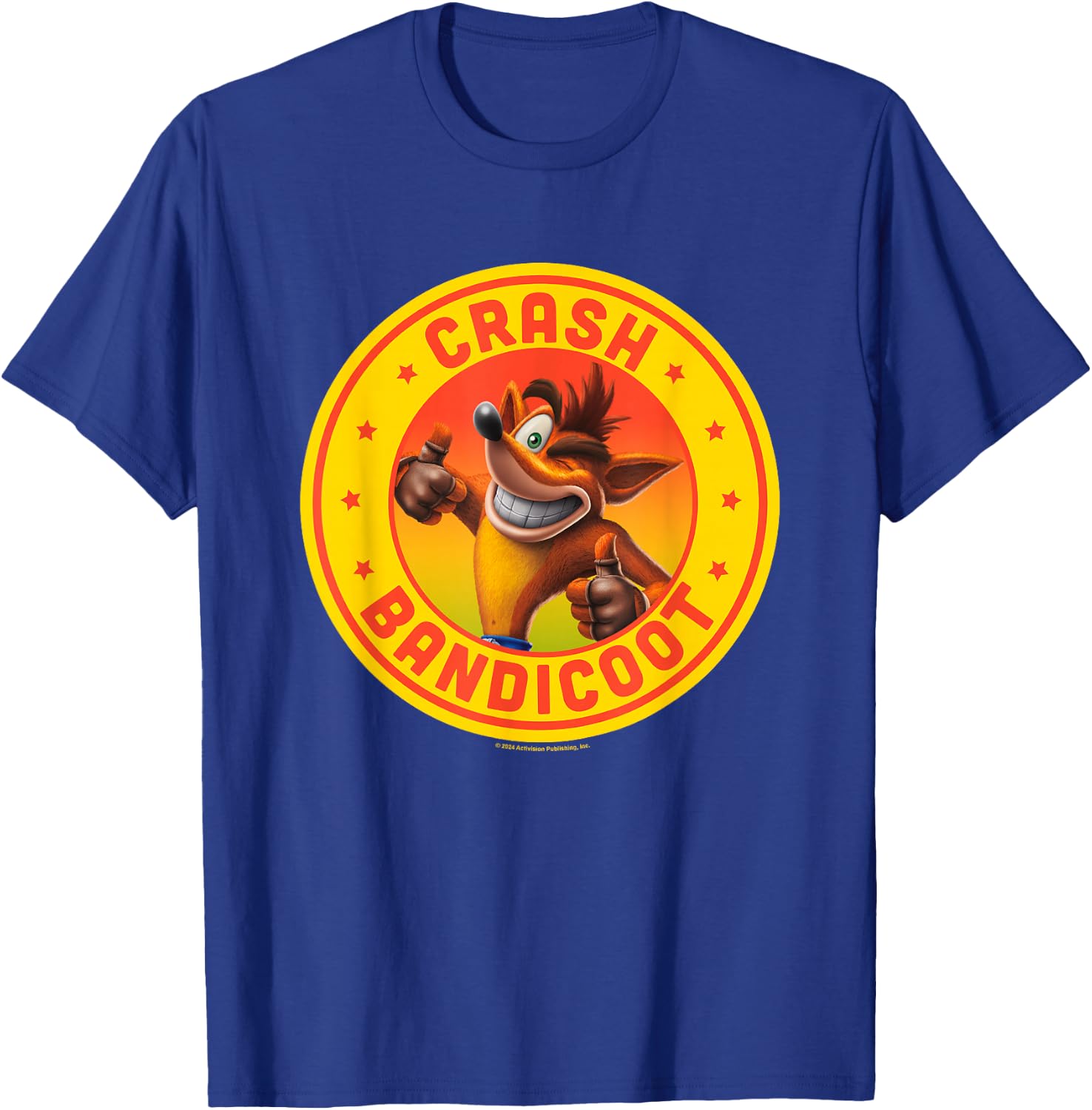 Crash Bandicoot Thumbs Up Star Spangled Logo T-Shirt - T-Shirt | Royal