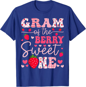 Gram Of The Berry Sweet One Strawberry Groovy T-Shirt - T-Shirt | Royal