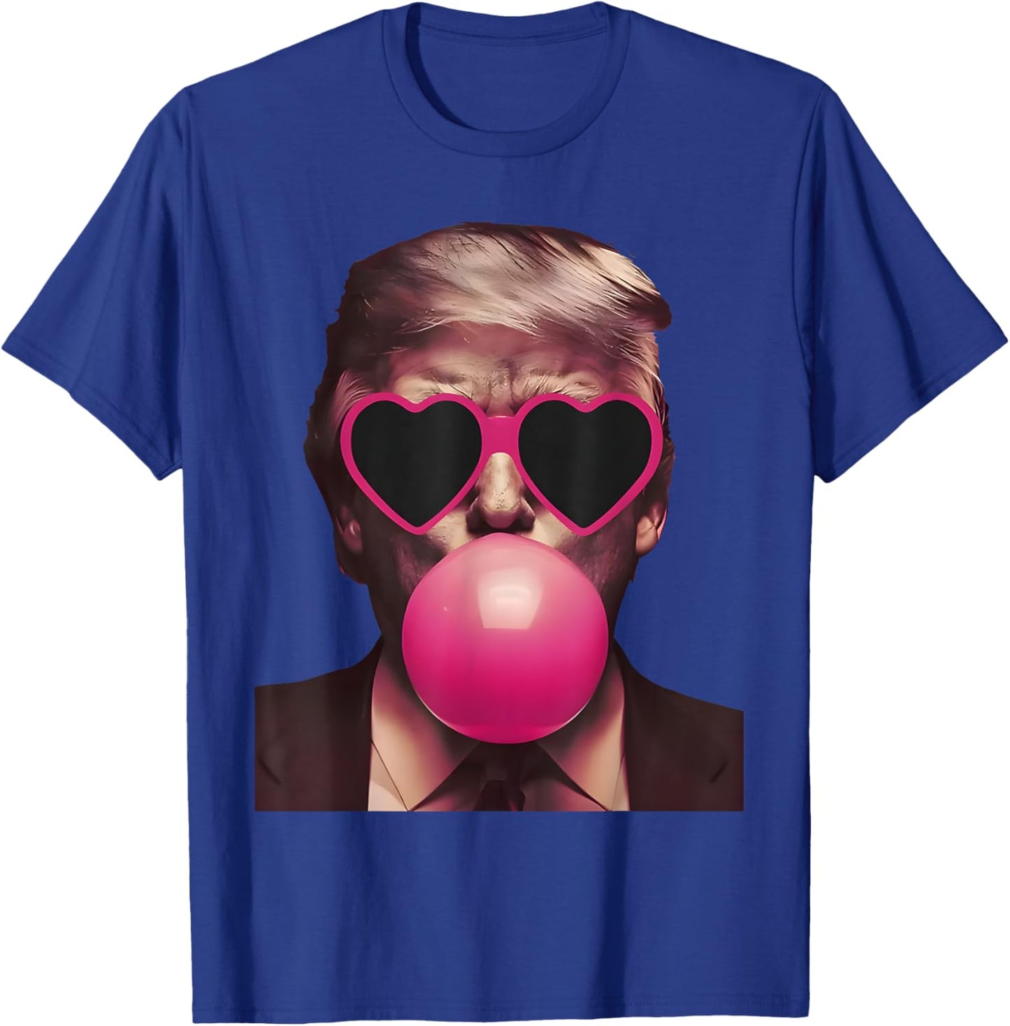 Funny Trump Pink Sunglasses Blowing Bubble Donald Trump 2024 T-Shirt - T-Shirt | Royal
