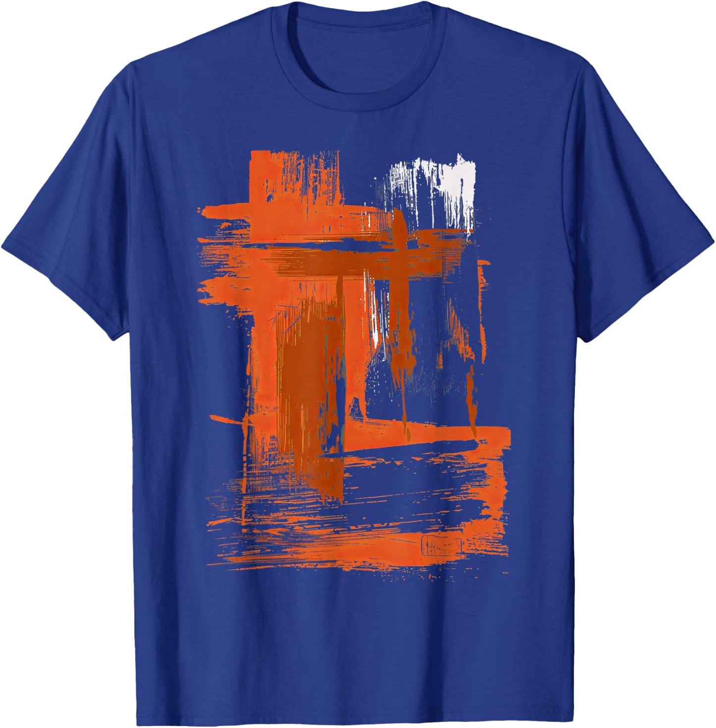 Orange And Black Brushstroke Art T-Shirt - T-Shirt | Royal