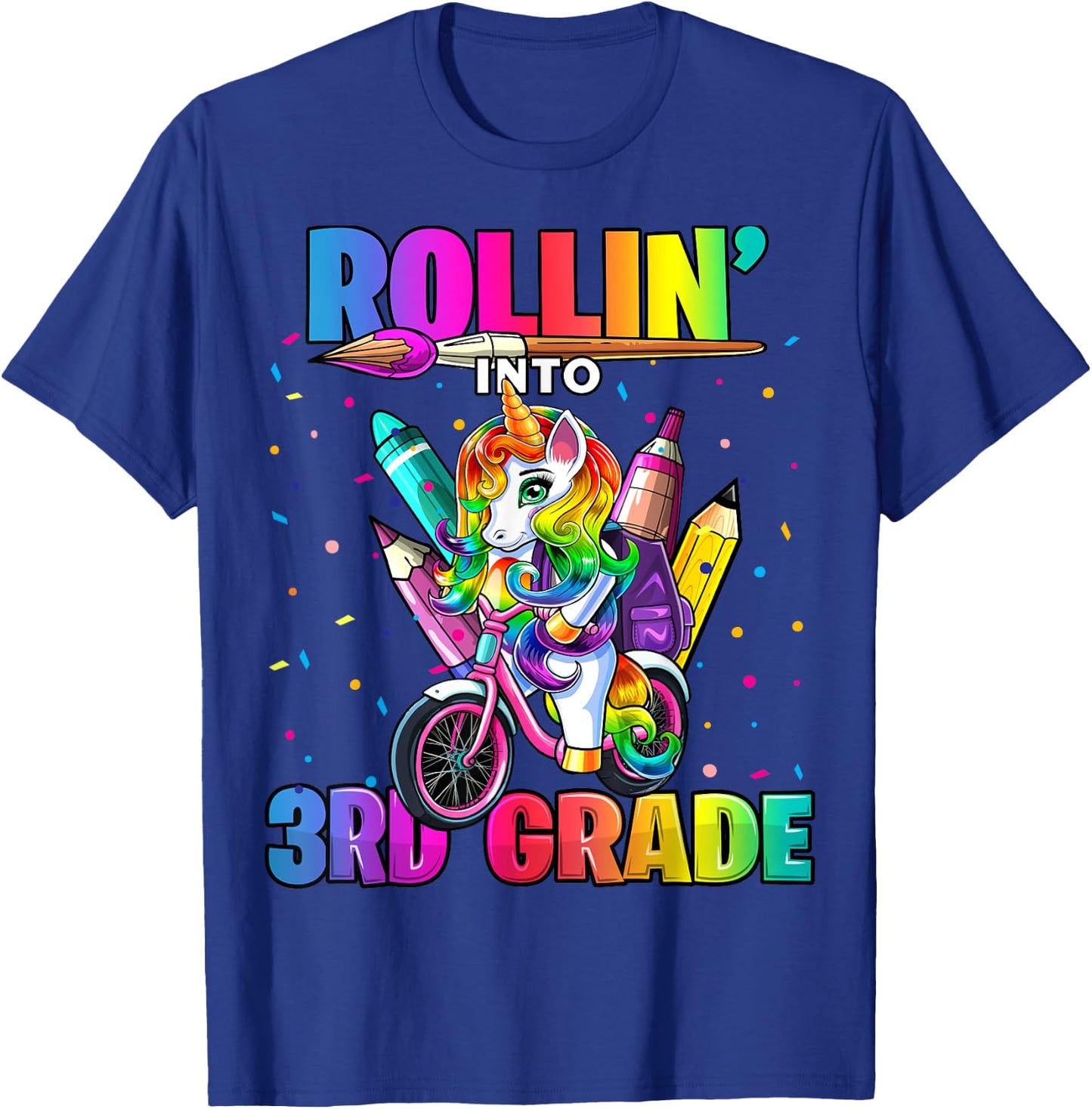 3rd Grade Unicorn Back to School First Day of School Girls T-Shirt - T-Shirt | Royal