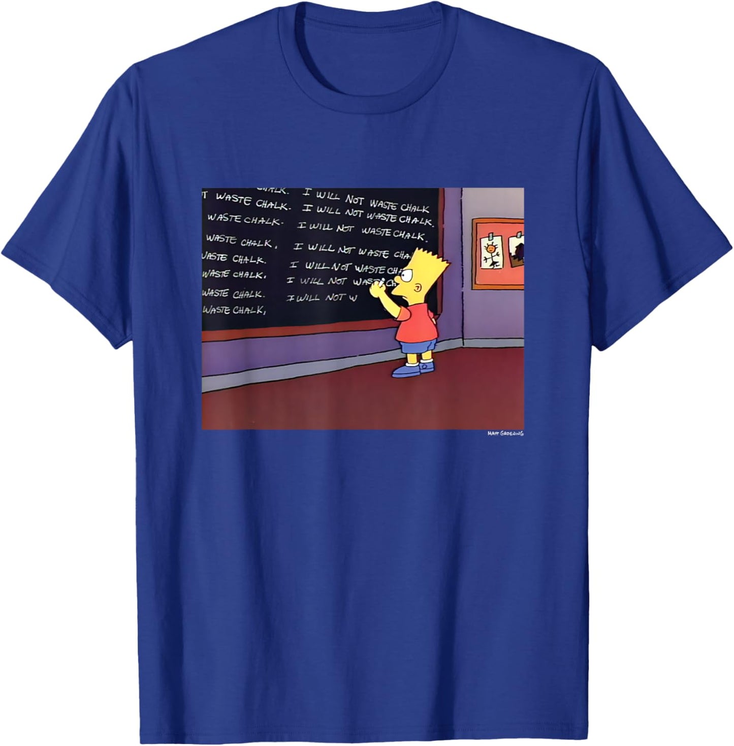 The Simpsons Iconic Scene Bart I Will Not Waste Chalk Logo T-Shirt - T-Shirt | Royal