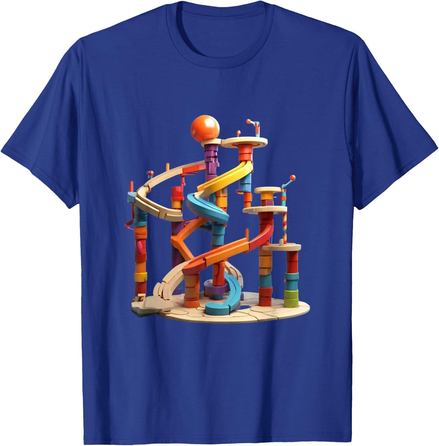 Marble Run Graphic Design T-Shirt - T-Shirt | Royal