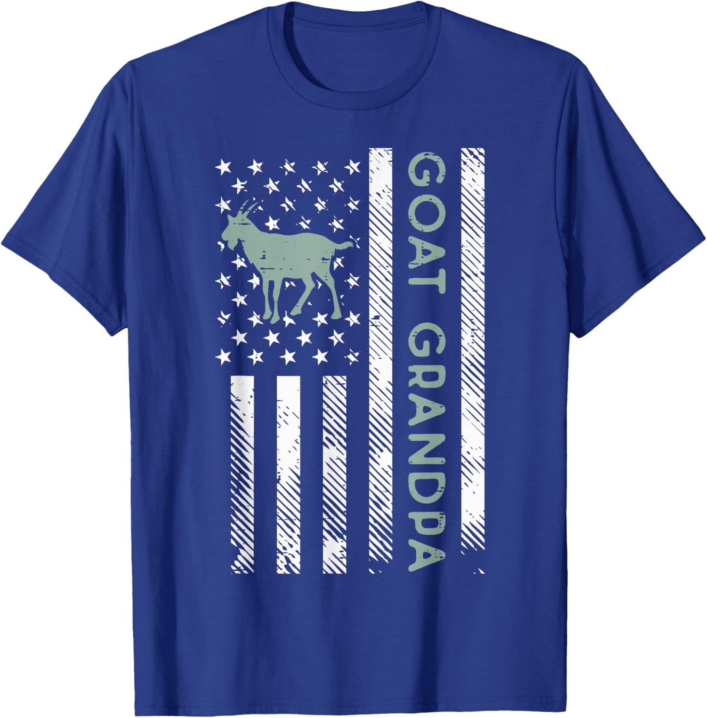 Goat Grandpa US Flag Vintage Patriotic Farm Farmer Papa Men T-Shirt - T-Shirt | Royal