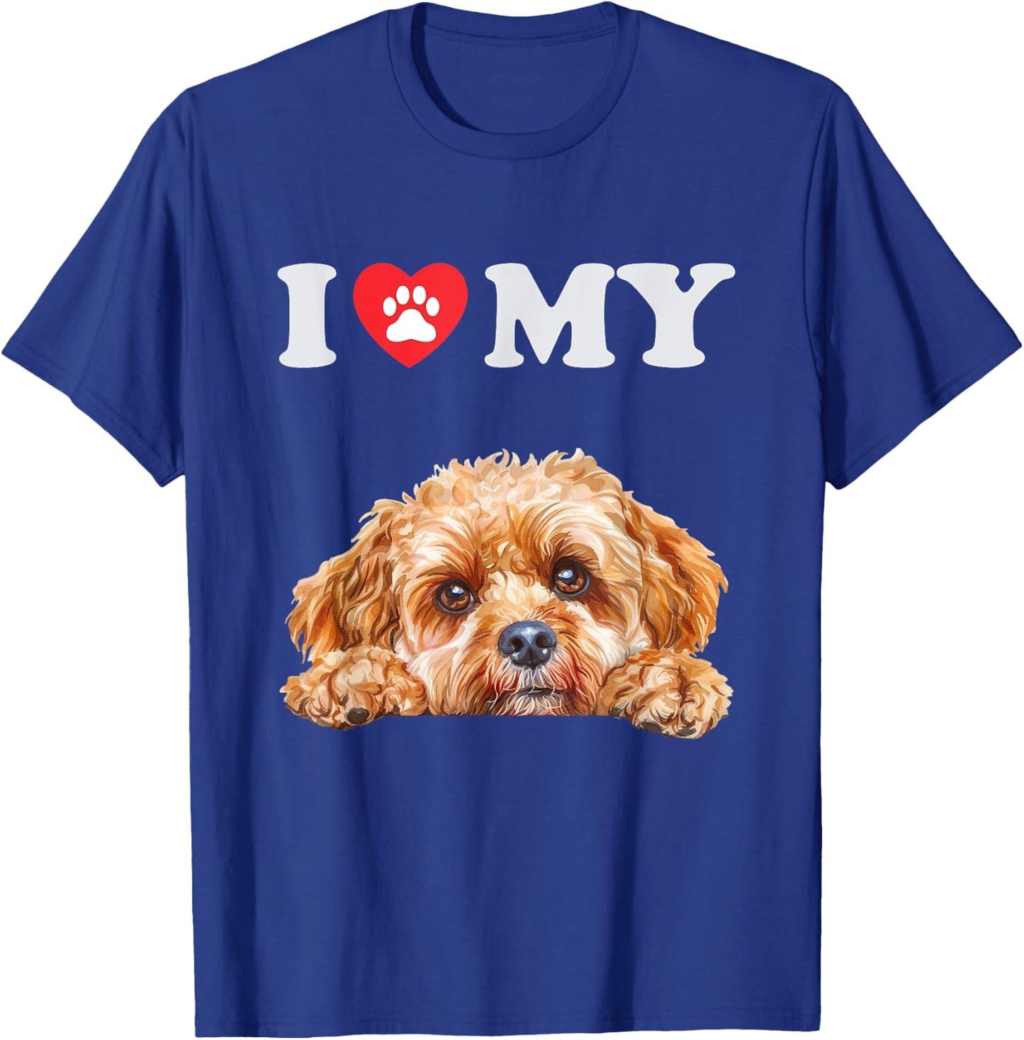 Cavapoo I Heart My Dog Funny Dog Lover Men Women Girls Kids T-Shirt - T-Shirt | Royal