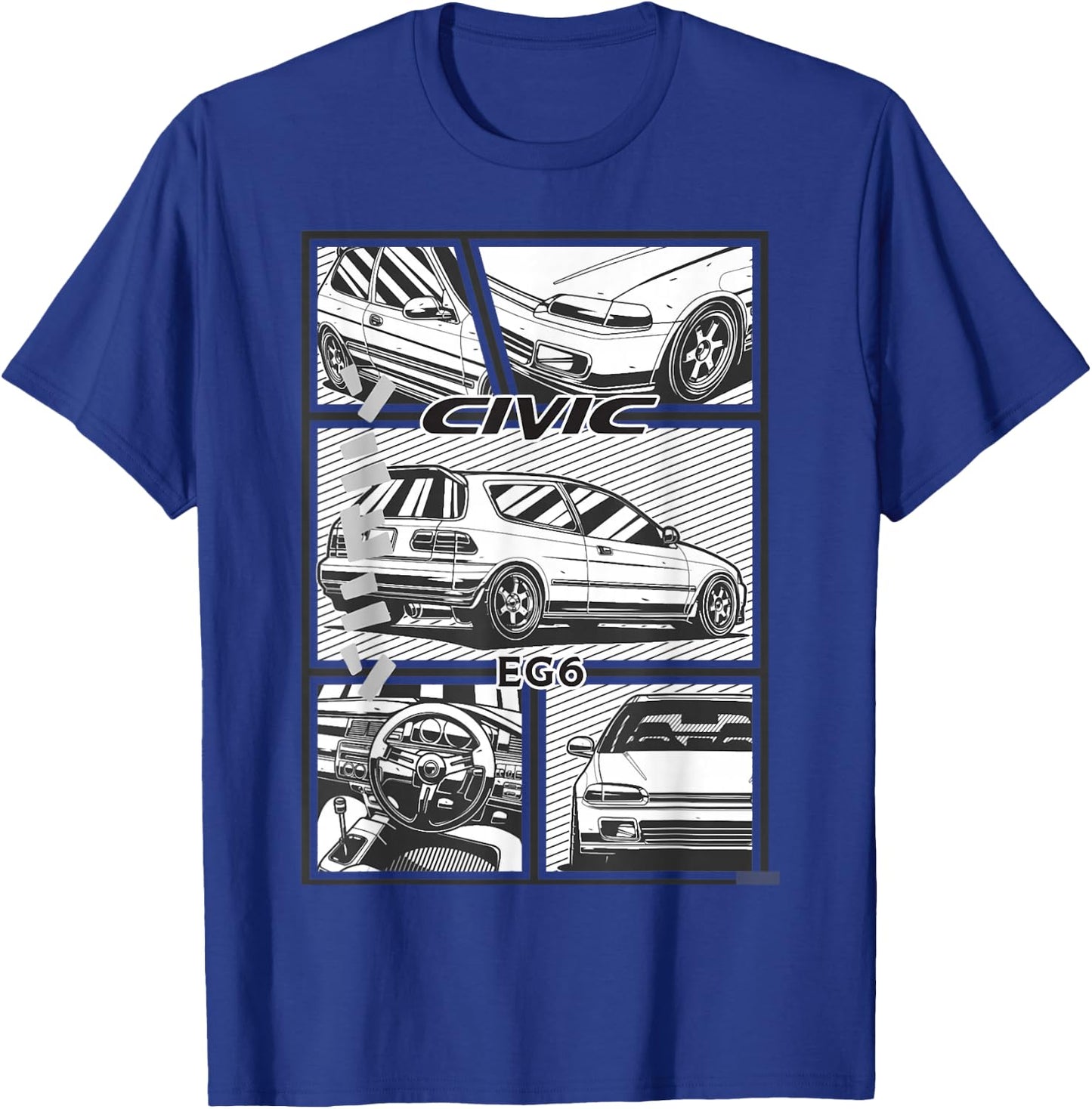 Civic eg 6 Japanese car T-Shirt - T-Shirt | Royal