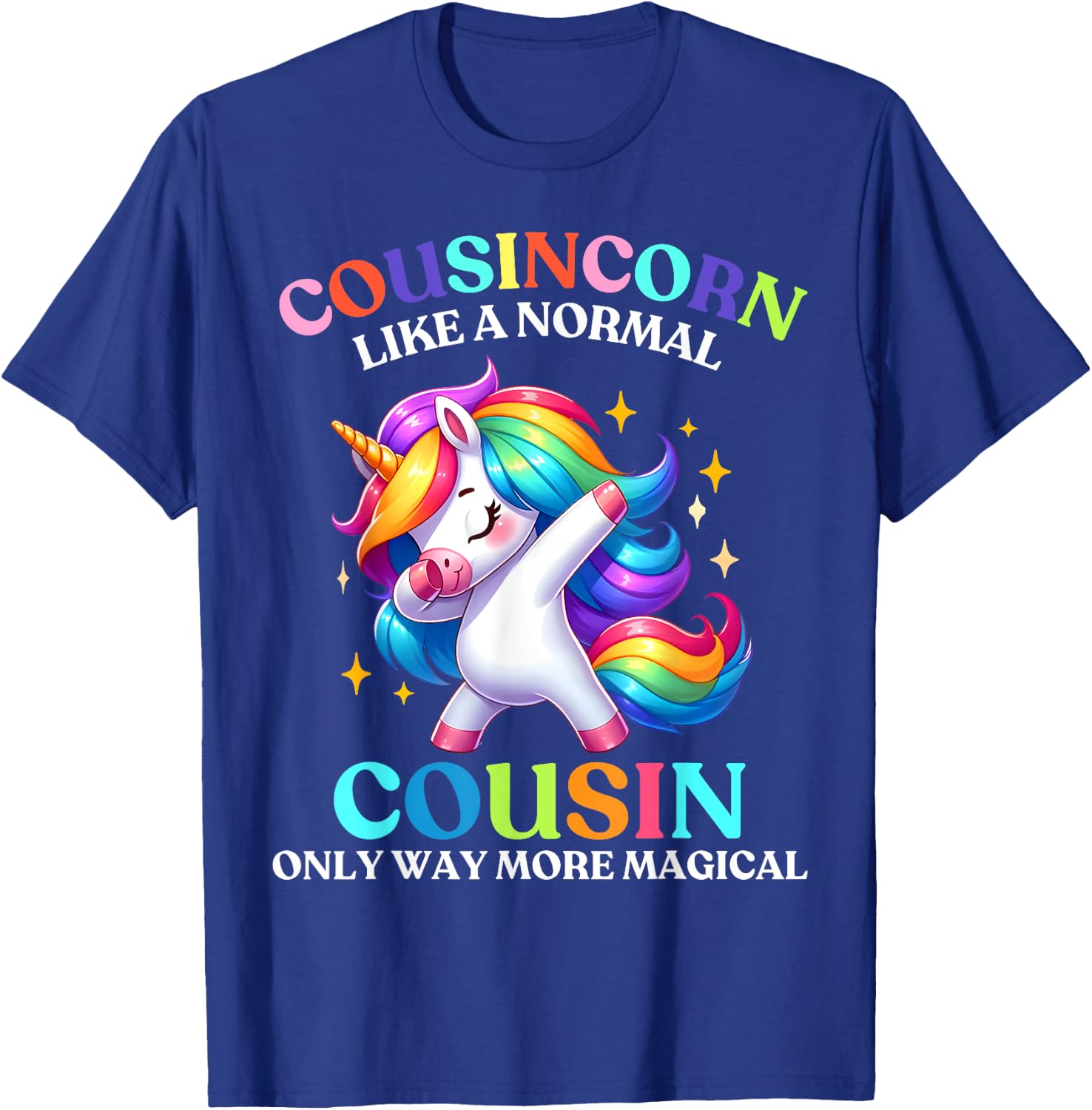 Cousincorn - Like A Cousin Only Awesome Dabbing Unicorn T-Shirt - T-Shirt | Royal