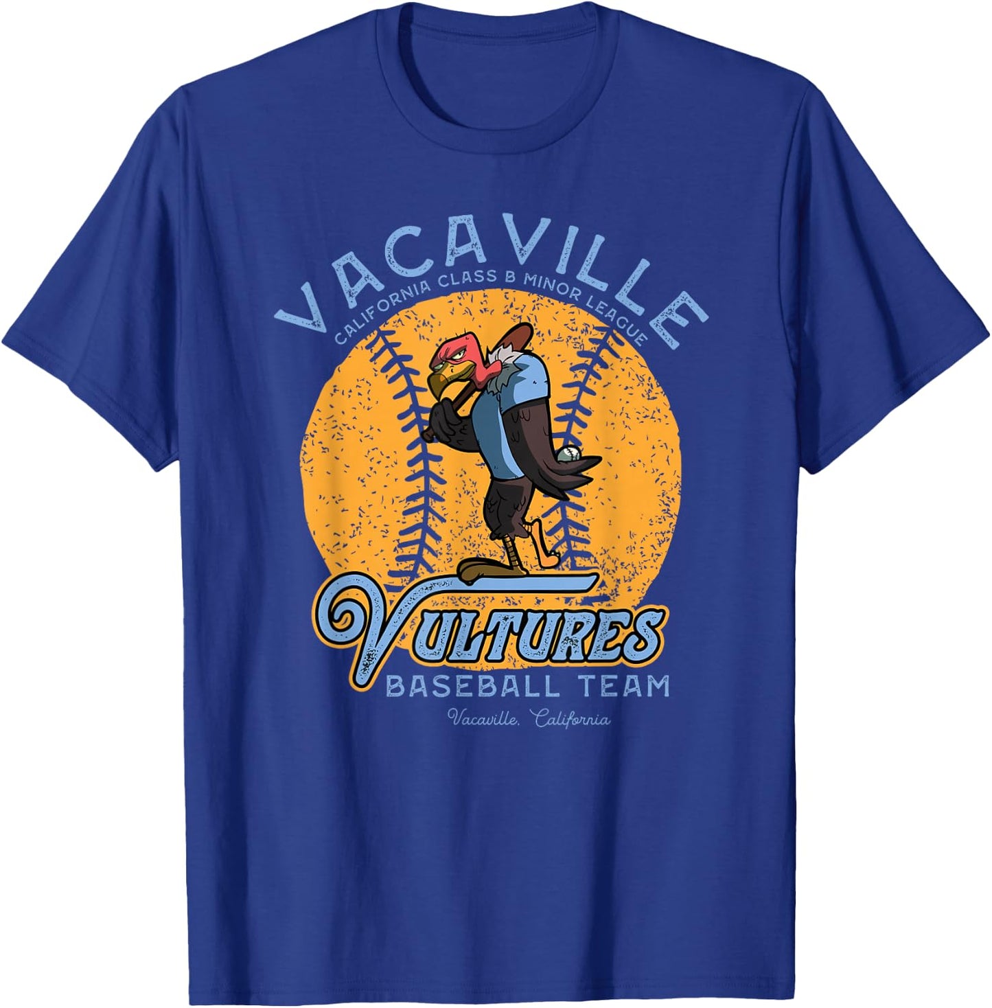 Vintage Vacaville Vultures Retro Minor League Baseball Team T-Shirt - T-Shirt | Royal