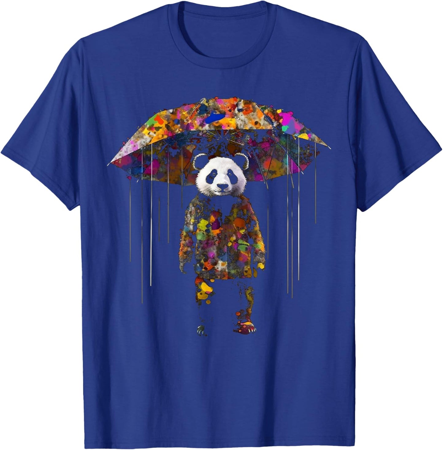 Panda Art Umbrella Colourful - Animal Panda T-Shirt - T-Shirt | Royal