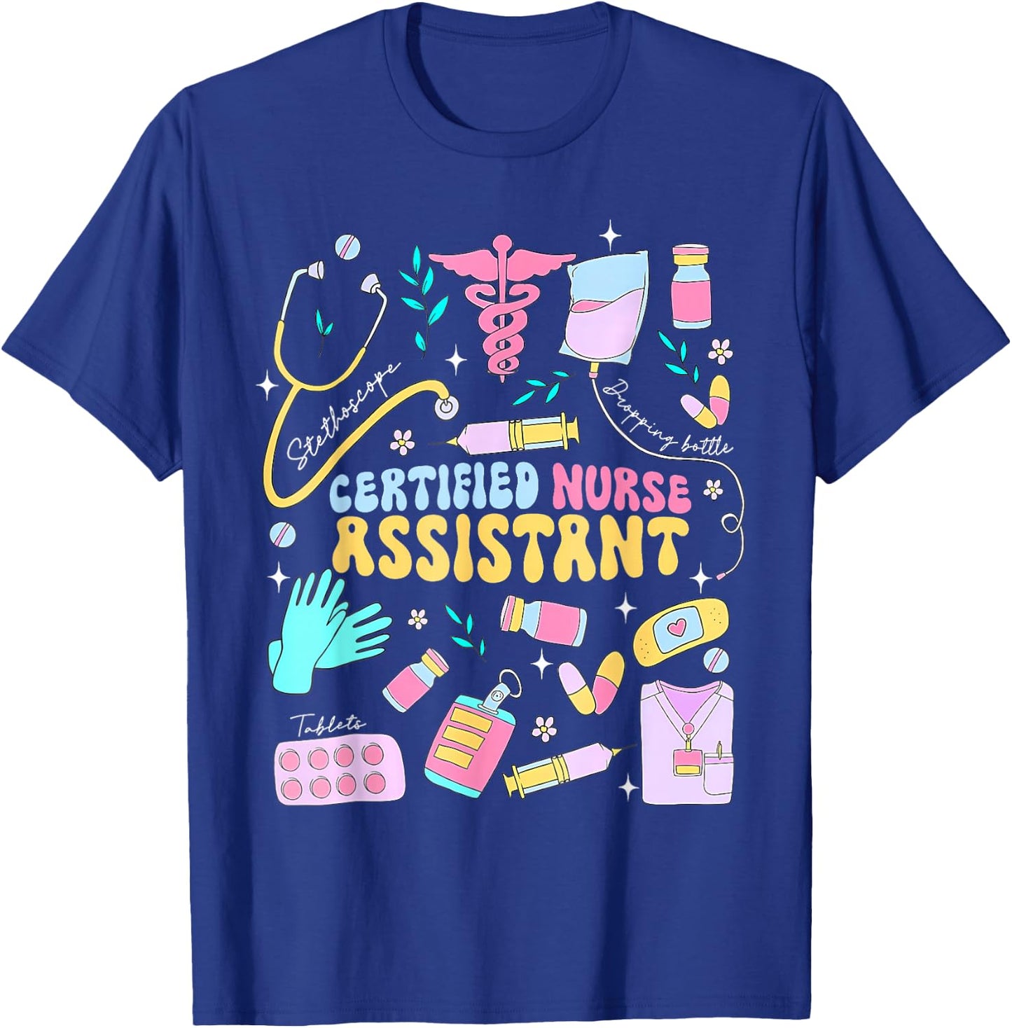 CNA Certified Nursing Assistant Funny Nurse CNA Life , Small, Black T-Shirt - T-Shirt | Royal