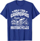 Only Cool Grandpas Ride Motorcycles - Funny Biker Grandpa T-Shirt - T-Shirt | Royal