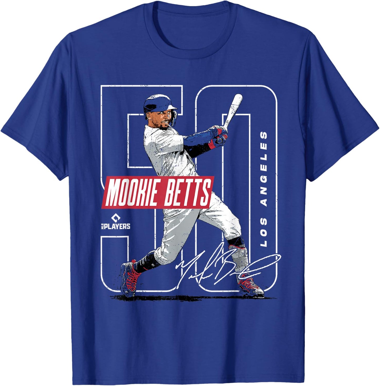 Mookie Betts | Los Angeles Baseball MLB Players | MLBMBE3004 T-Shirt - T-Shirt | Royal