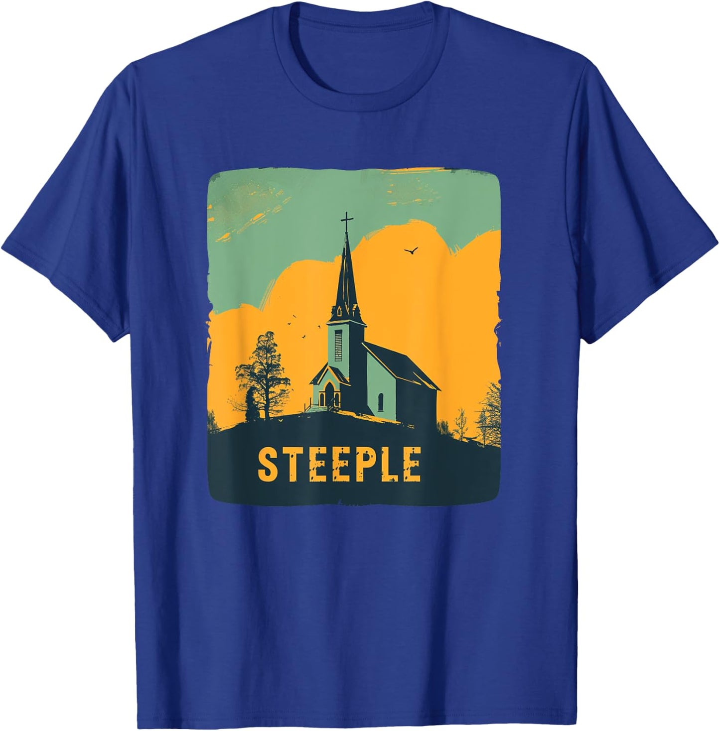 Nice Church with Steeple for Building Lovers T-Shirt - T-Shirt | Royal