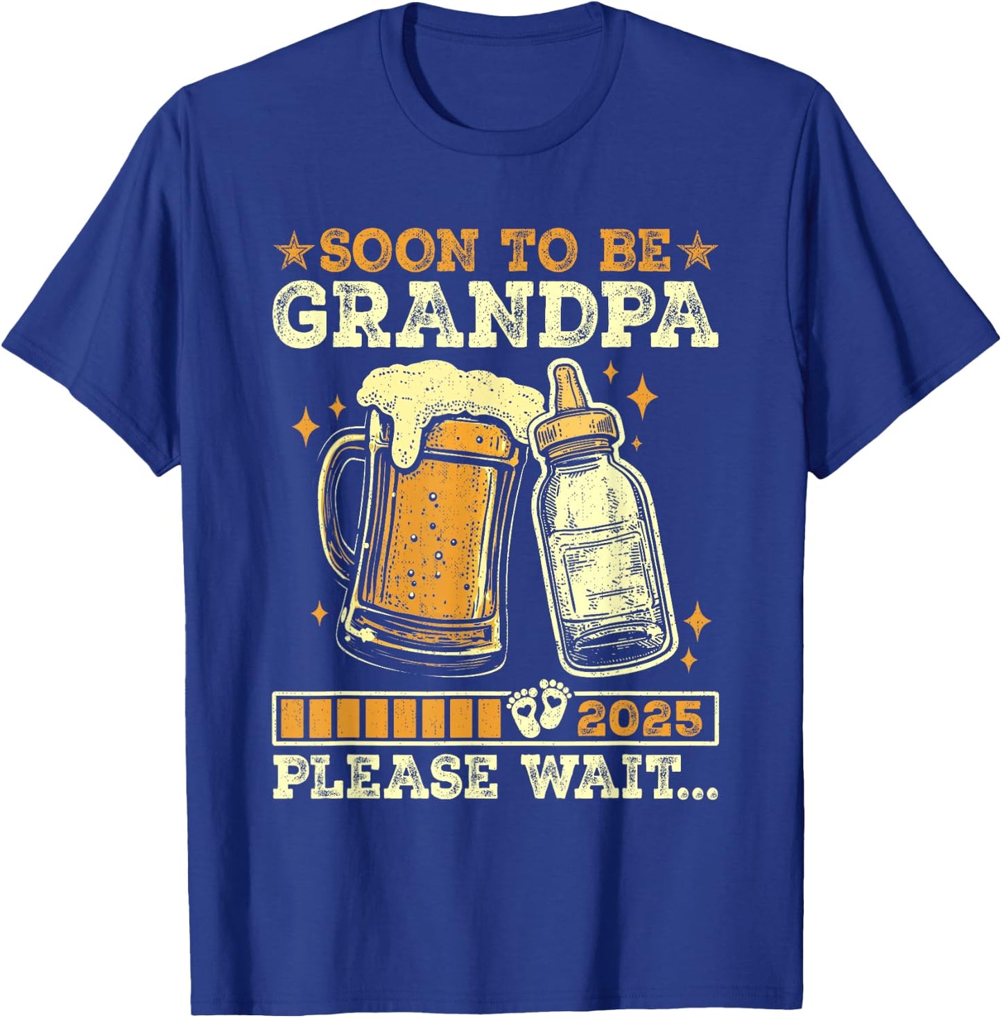 Soon To Be Grandpa 2025 Pregnancy Announcement Loading T-Shirt - T-Shirt | Royal