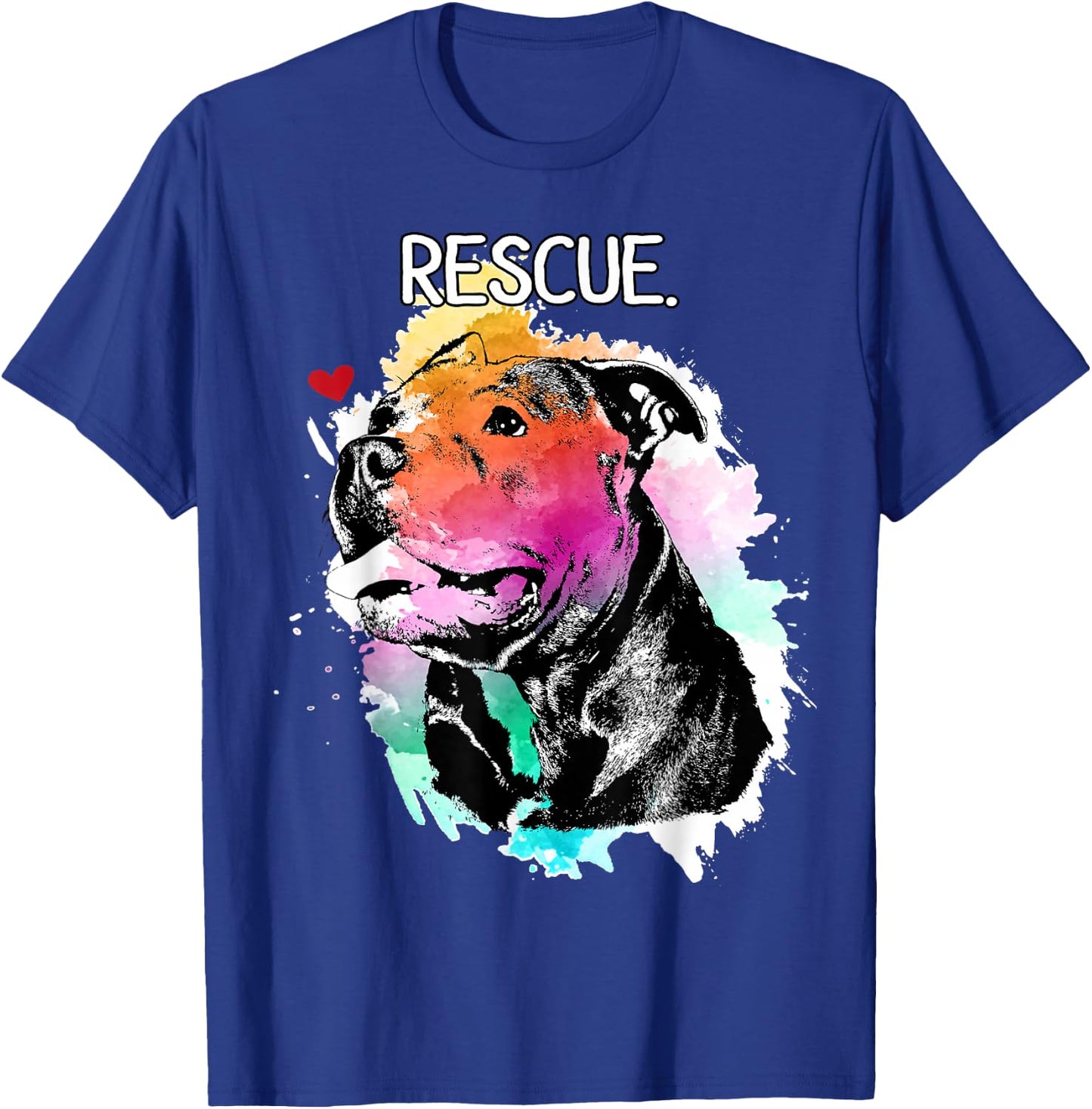 Pitbull Rescue Dog Adopt Don't Shop Watercolor Pittie Mom T-Shirt - T-Shirt | Royal
