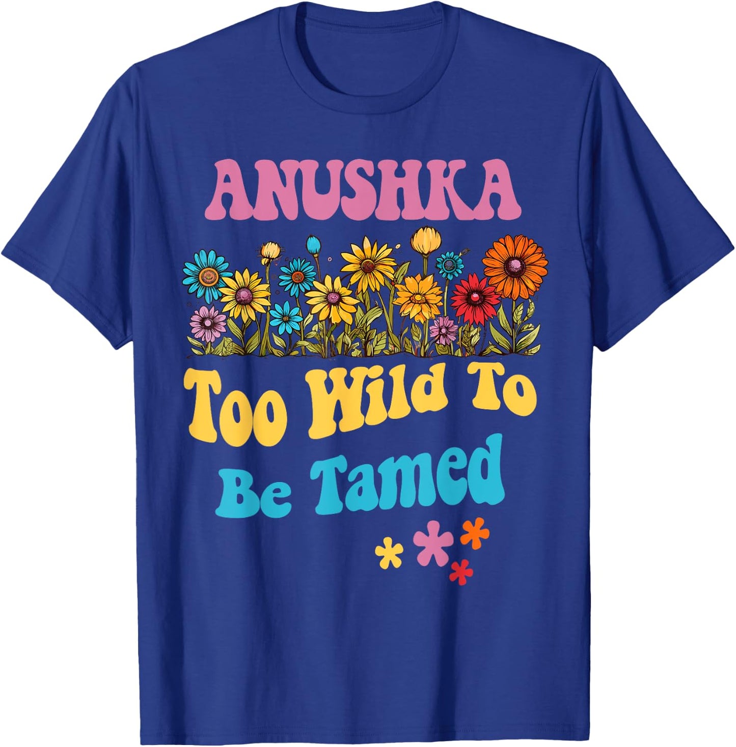 ANUSHKA Name Cute Retro Girls Wildflower ANUSHKA Name T-Shirt - T-Shirt | Royal