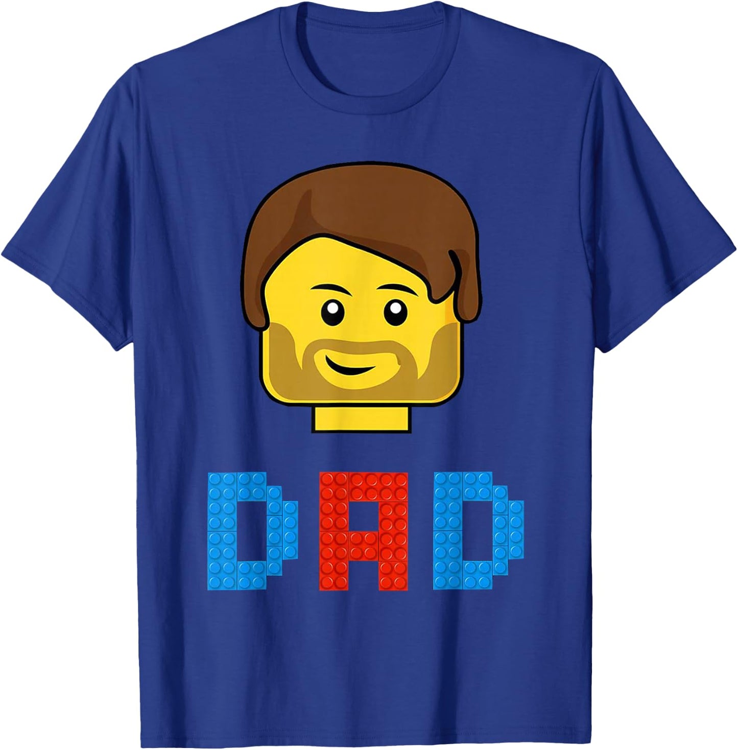 Unique Family Dad Master Builder Building Bricks Blocks T-Shirt - T-Shirt | Royal