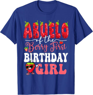 Abuelo of Berry First Birthday Girl Sweet One Strawberry T-Shirt - T-Shirt | Royal