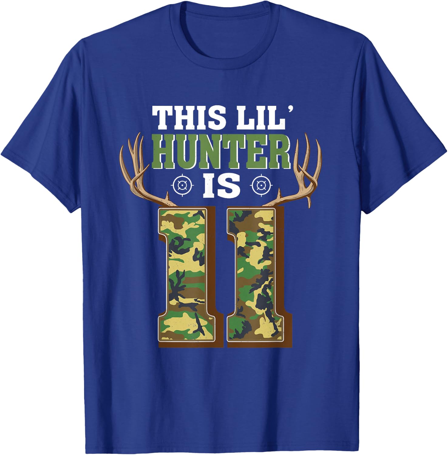 11th Birthday Hunting Deer 11 Year Old Hunter T-Shirt - T-Shirt | Royal